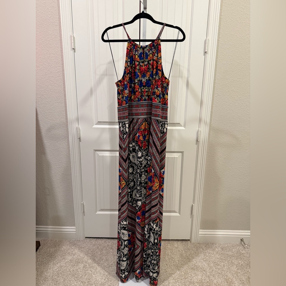 Floral and Geometric Maxi Dress (London Style)